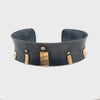 One of a Kind 14k, oxidized sterling and Diamond Cuff