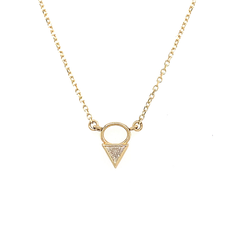 Petite 14K Diamond Triangle Necklace