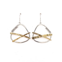 22 Bi-Metal Earings Small Criss Cross E1803