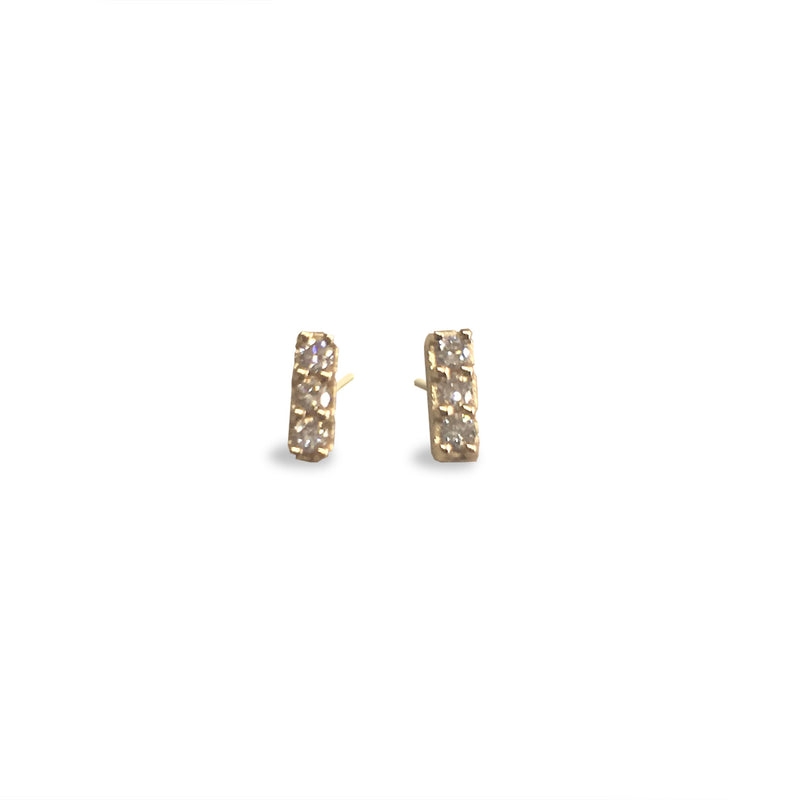 3 Diamond 14K Post earrings (E1509) - DanaReedDesigns