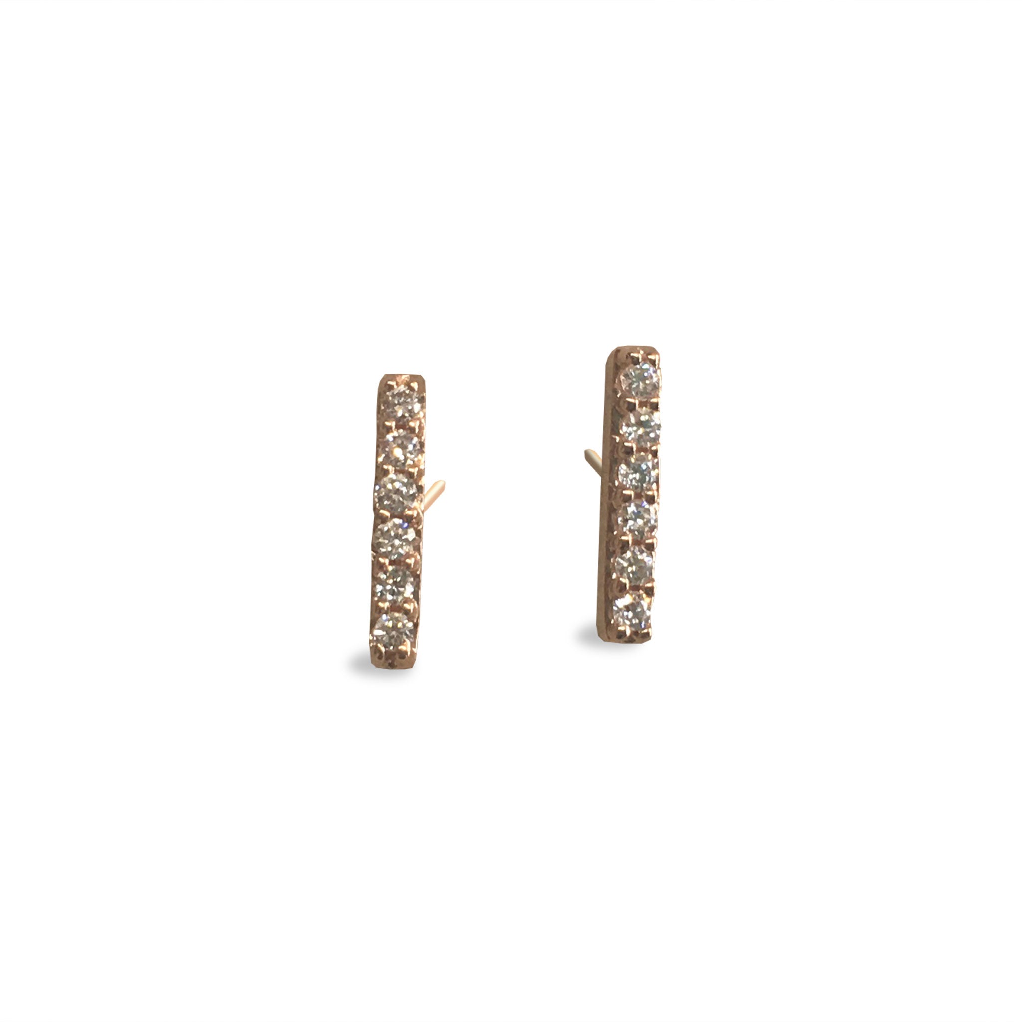 6 Diamond 14K Post earrings(E1510) - DanaReedDesigns