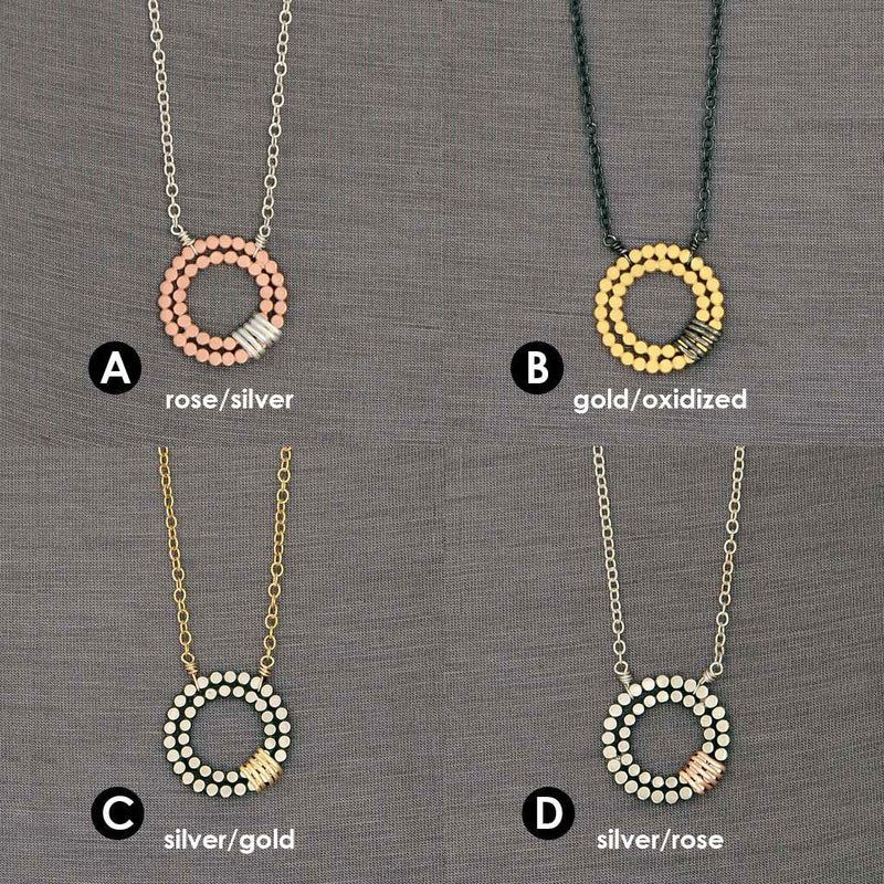 Double Beaded Circle Necklace (N1364/N1365) - DanaReedDesigns