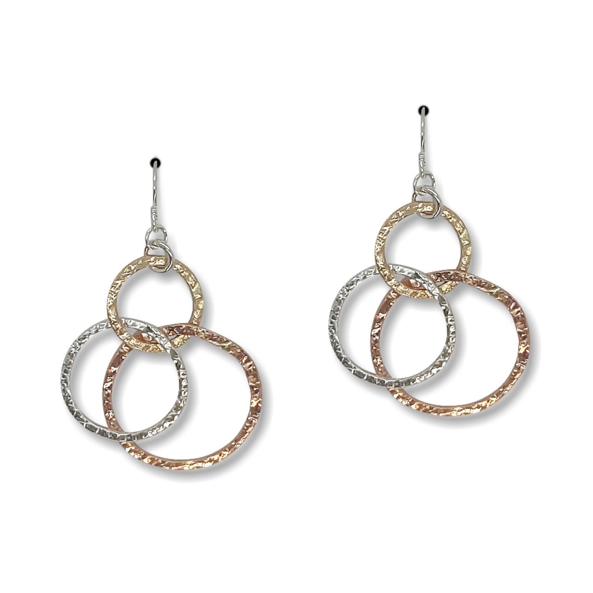 Tri Textured Hoop Earrings (E1412) - DanaReedDesigns