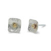 Small Square Post Earrings with 14K Gold Dot - E1506 - DanaReedDesigns