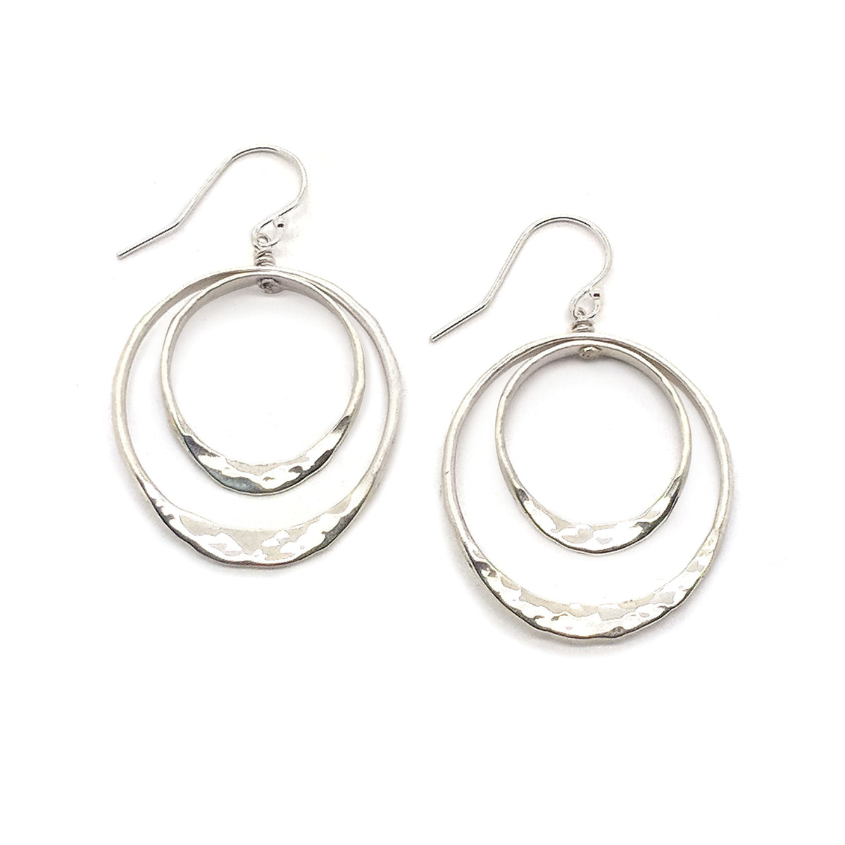 Small Double Satin Shiny Eclipse Earrings E1627 - DanaReedDesigns