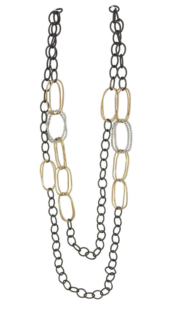 Long Polished & Bead Ovals Necklace (N1545) – Dana Reed Designs