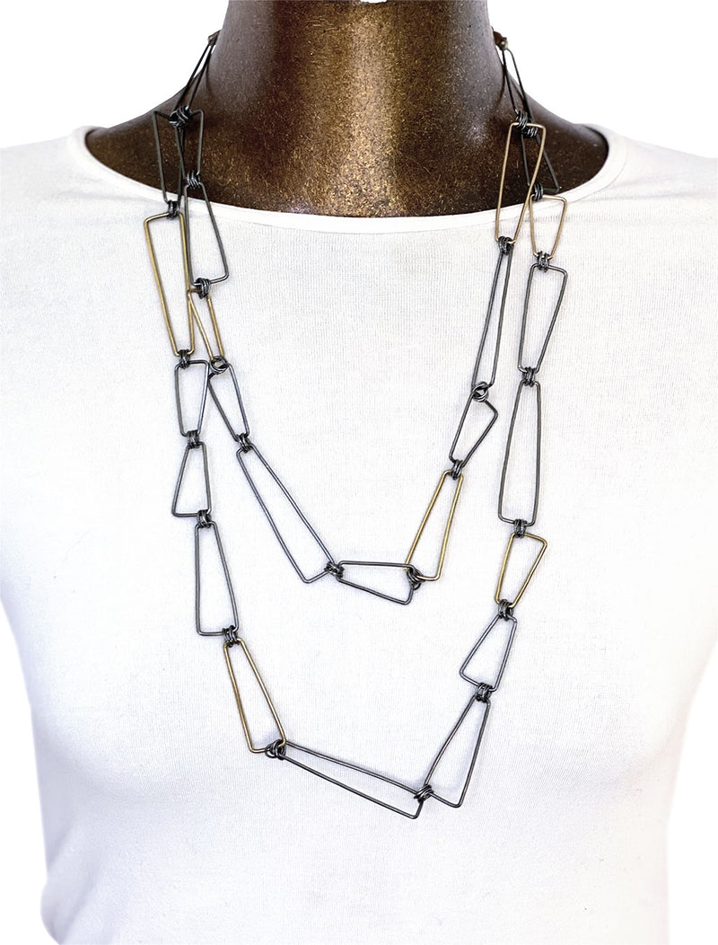 40" Linked Trapezoid Necklace (N1675)