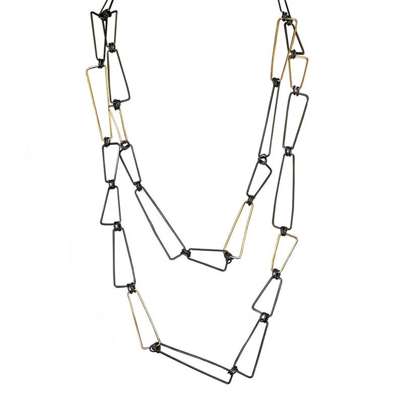 40" Linked Trapezoid Necklace (N1675)