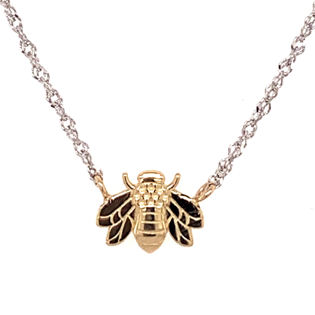 Amazon.com: AFFY 14k Rose Gold Over Sterling Silver Bee Bumblebee Pendant  Necklace Round White Cubic Zirconia 16