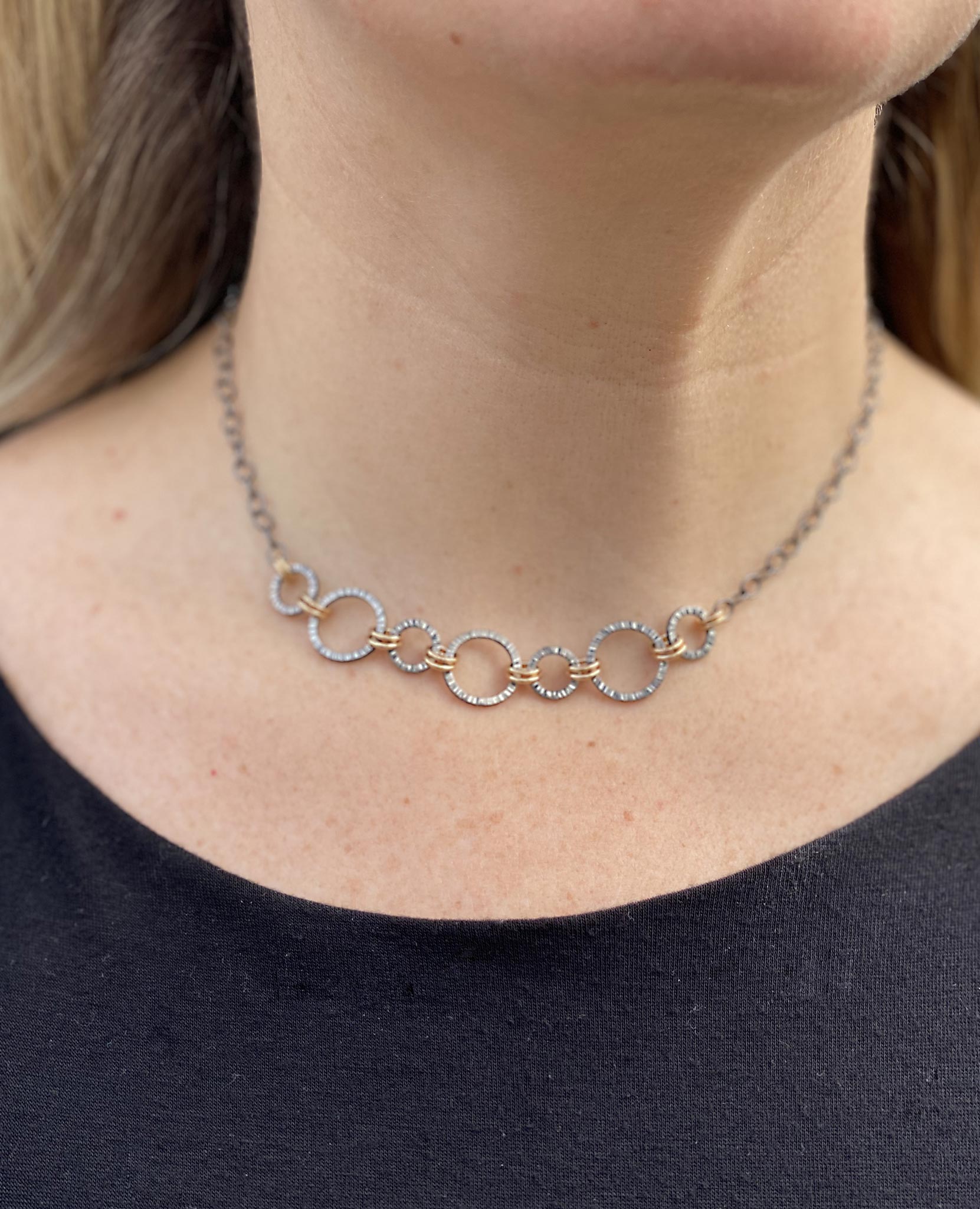 Lined Linked Connections Necklace (N1713) - DanaReedDesigns
