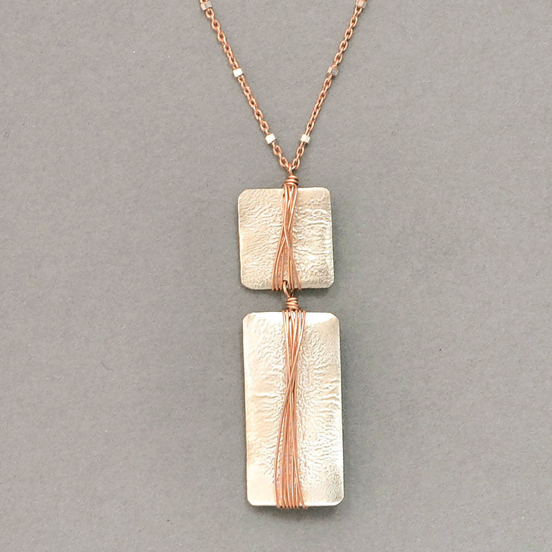 Funky Rectangle and Square Necklace  (N584MR) - DanaReedDesigns