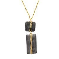 Funky Rectangle and Square Necklace  (N584OXG) - DanaReedDesigns