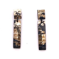 Fused Gold Rectangle Earrings - RE1890KOX