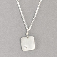 Diamond Dogtag Necklace  (N115Sd) - DanaReedDesigns