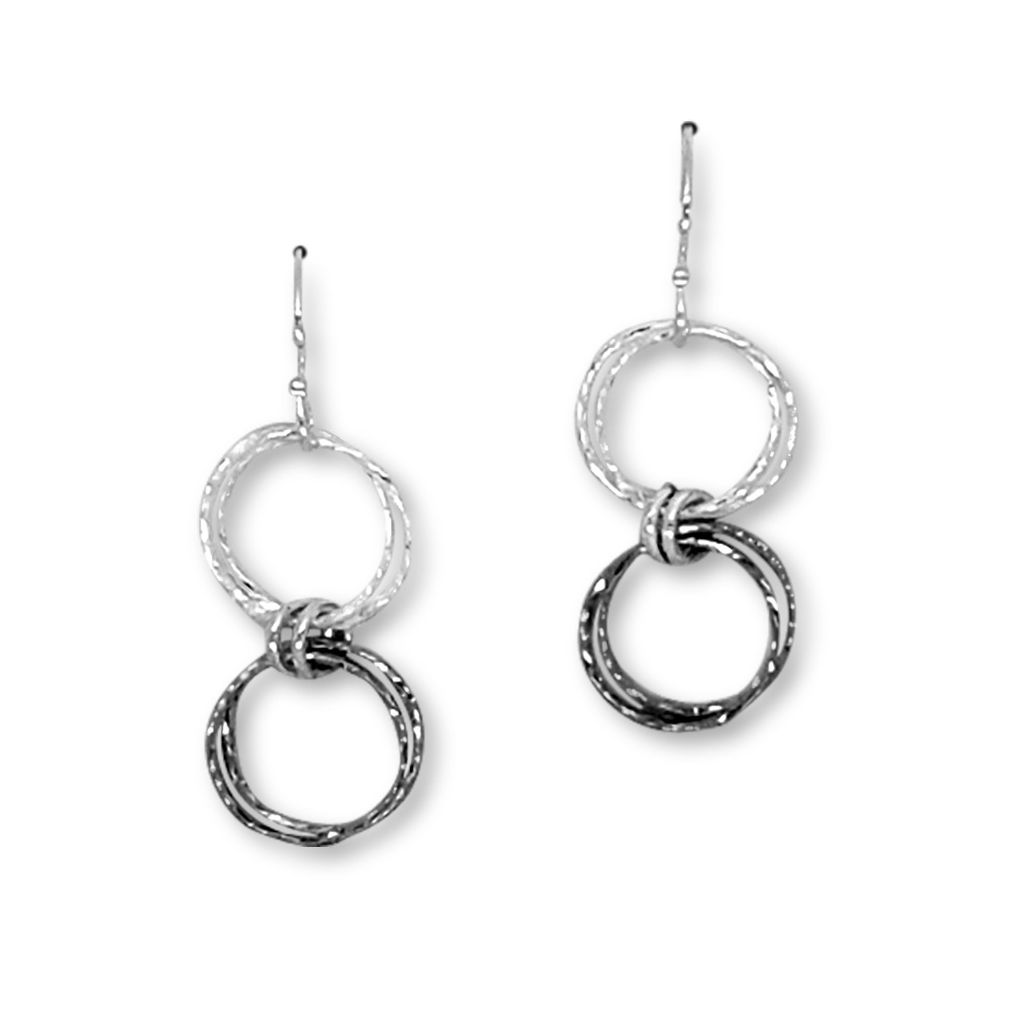 Double Diamond-Cut Hoop Earrings (E1342) - DanaReedDesigns