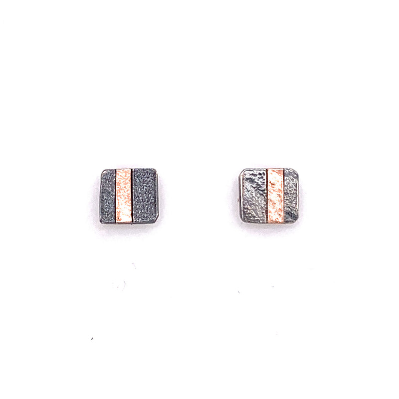 18k Inlay Square Post Earrings  (E1775) - DanaReedDesigns