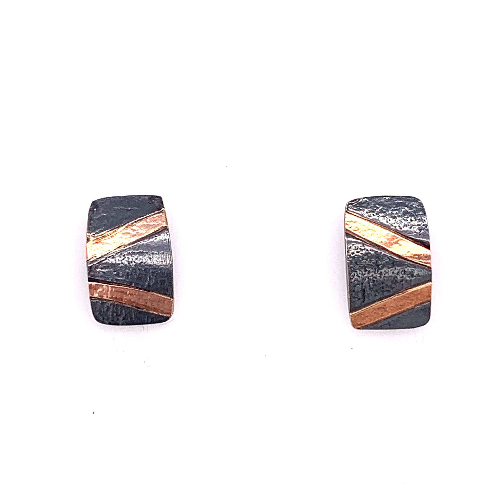 18k Inlay Rectangle Post Earrings (E1776) - DanaReedDesigns