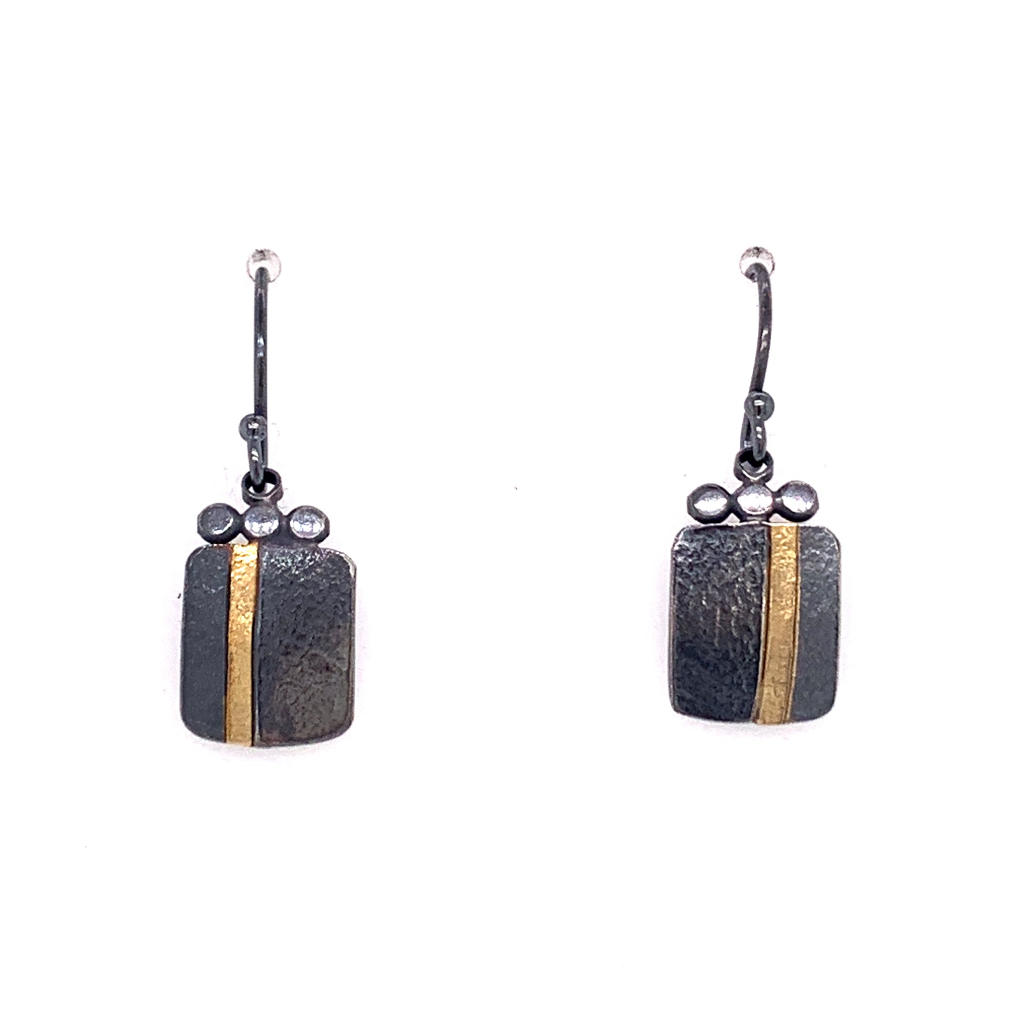 18k Inlay Square Dangle Earrings (E1777) - DanaReedDesigns