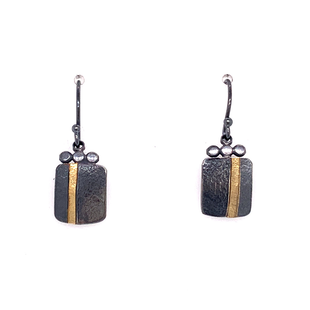 18k Inlay Square Dangle Earrings (E1777) – Dana Reed Designs