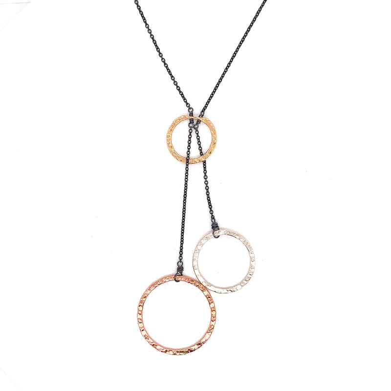 Small 3 Hoop Lariat Necklace (N1467) - DanaReedDesigns