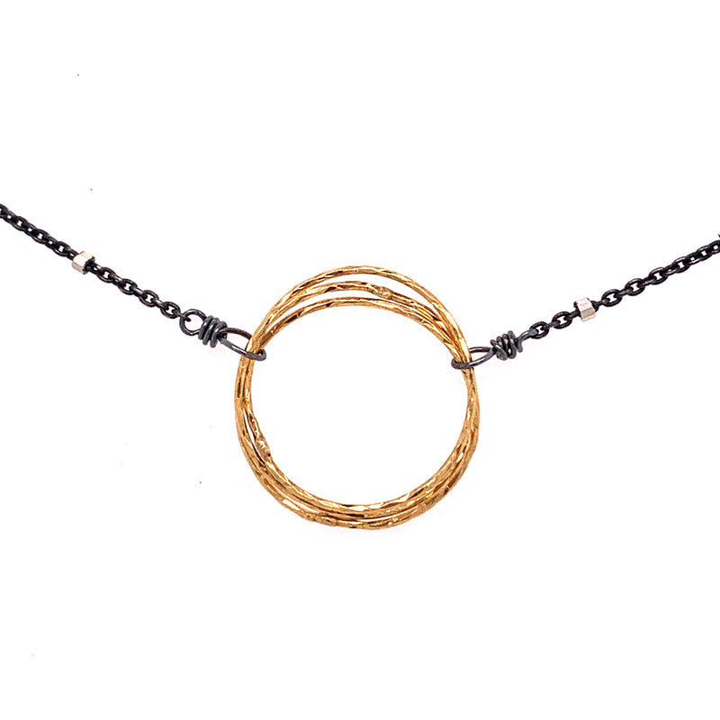 Large Diamond Cut Friendship Circle Necklace (N1635) - DanaReedDesigns