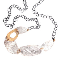 Long Reticulated Organic Ovals Necklace (N1826)