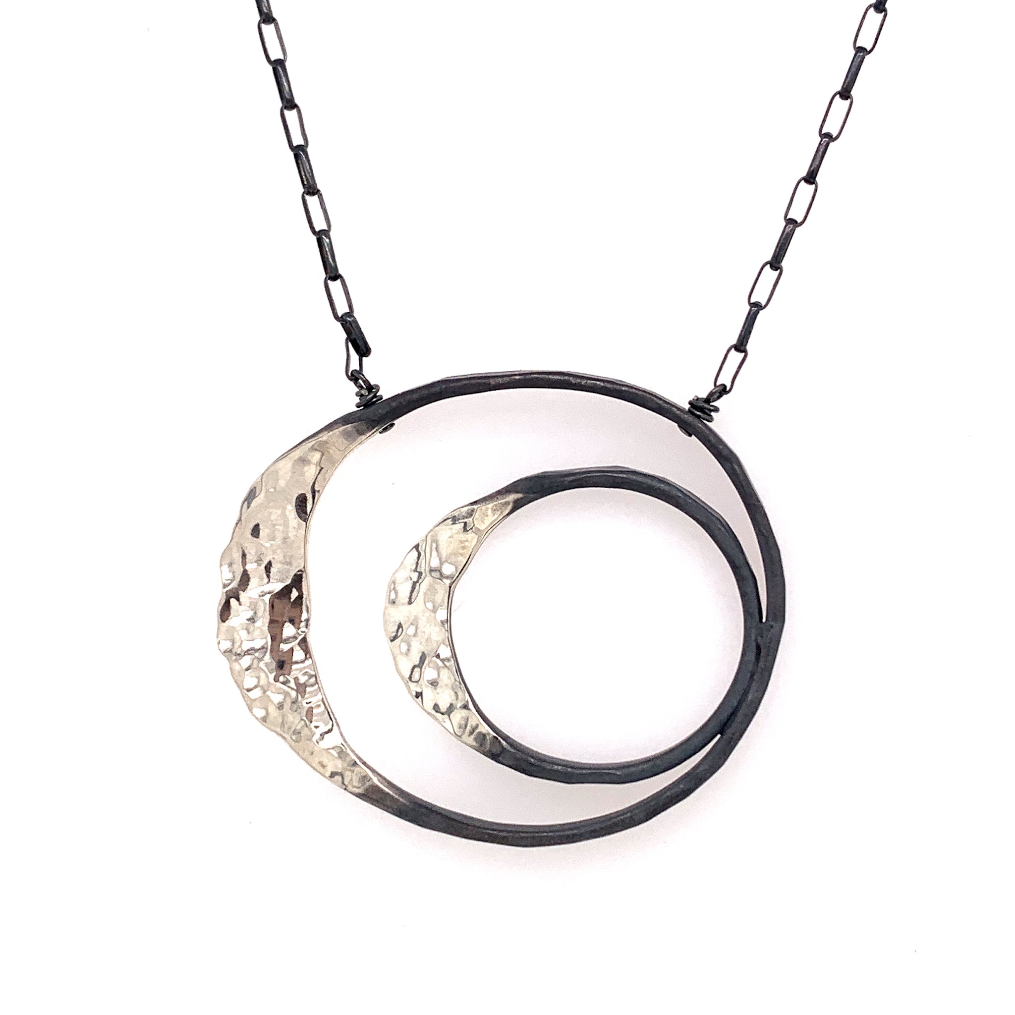 Small Double Satin Shiny Eclipse Necklace (N1859)